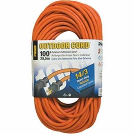 OUTPUT EC501735 100 ft. 14 - 03 - 15 SJTW Orange Outdoor Extension Cord OU3577491